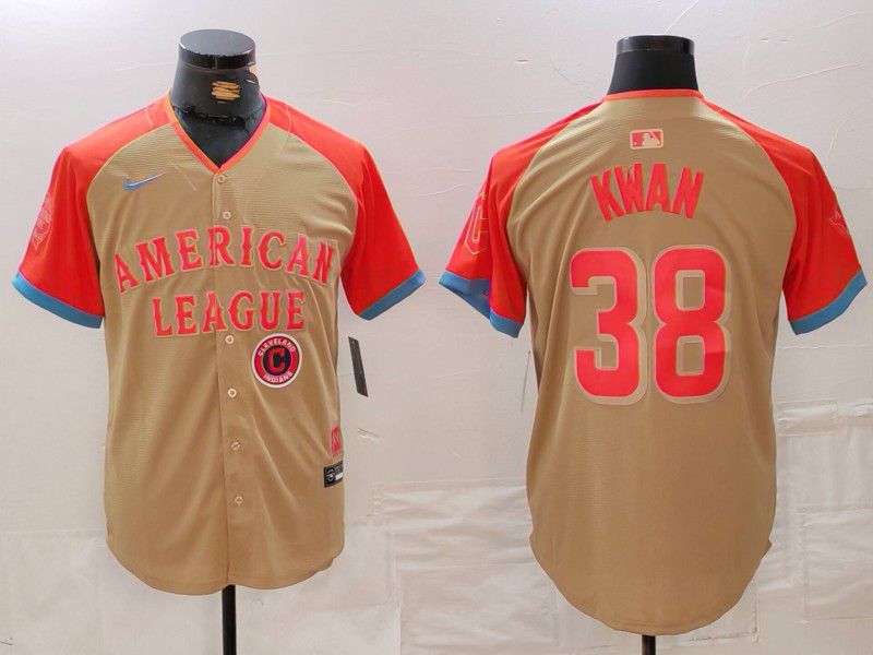 Men Cleveland Indians #38 Kwan Orange All star 2024 Nike MLB Jersey style 5